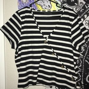 American eagle faux button up striped top